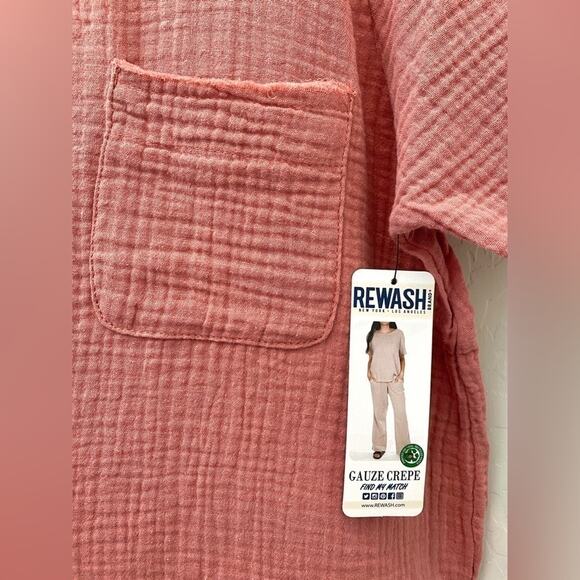 REWASH | Rose Pink Cotton Gauze Boxy Top NWT | Small - Picture 4 of 8